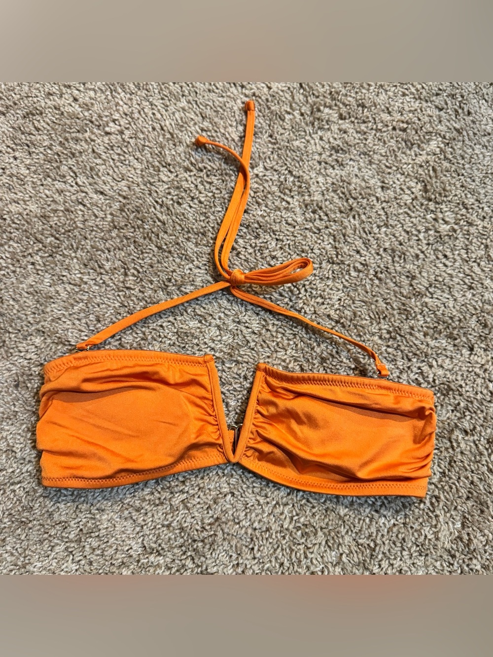H&M Bright Orange Bandeau Bikini Top with Removable Strap